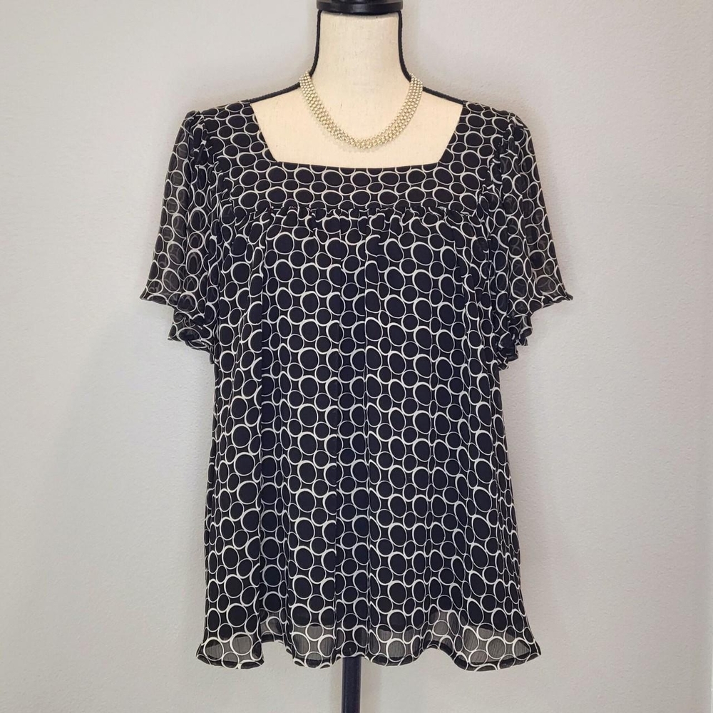 Apt. 9 Black & White Patterned Blouse